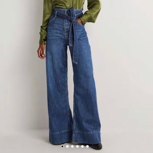 Boden Belted Wide Leg Jeans